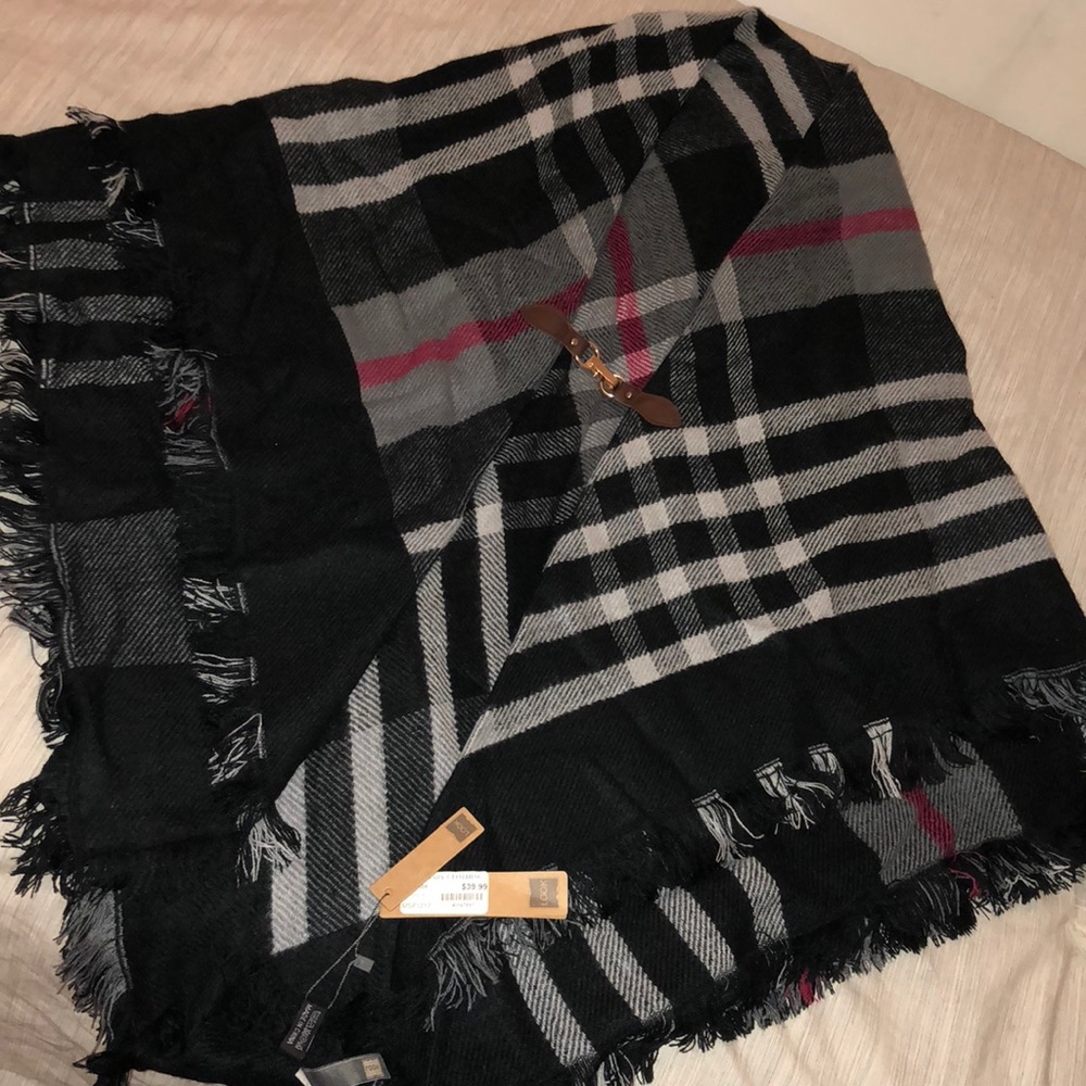 Plaid Winter Poncho